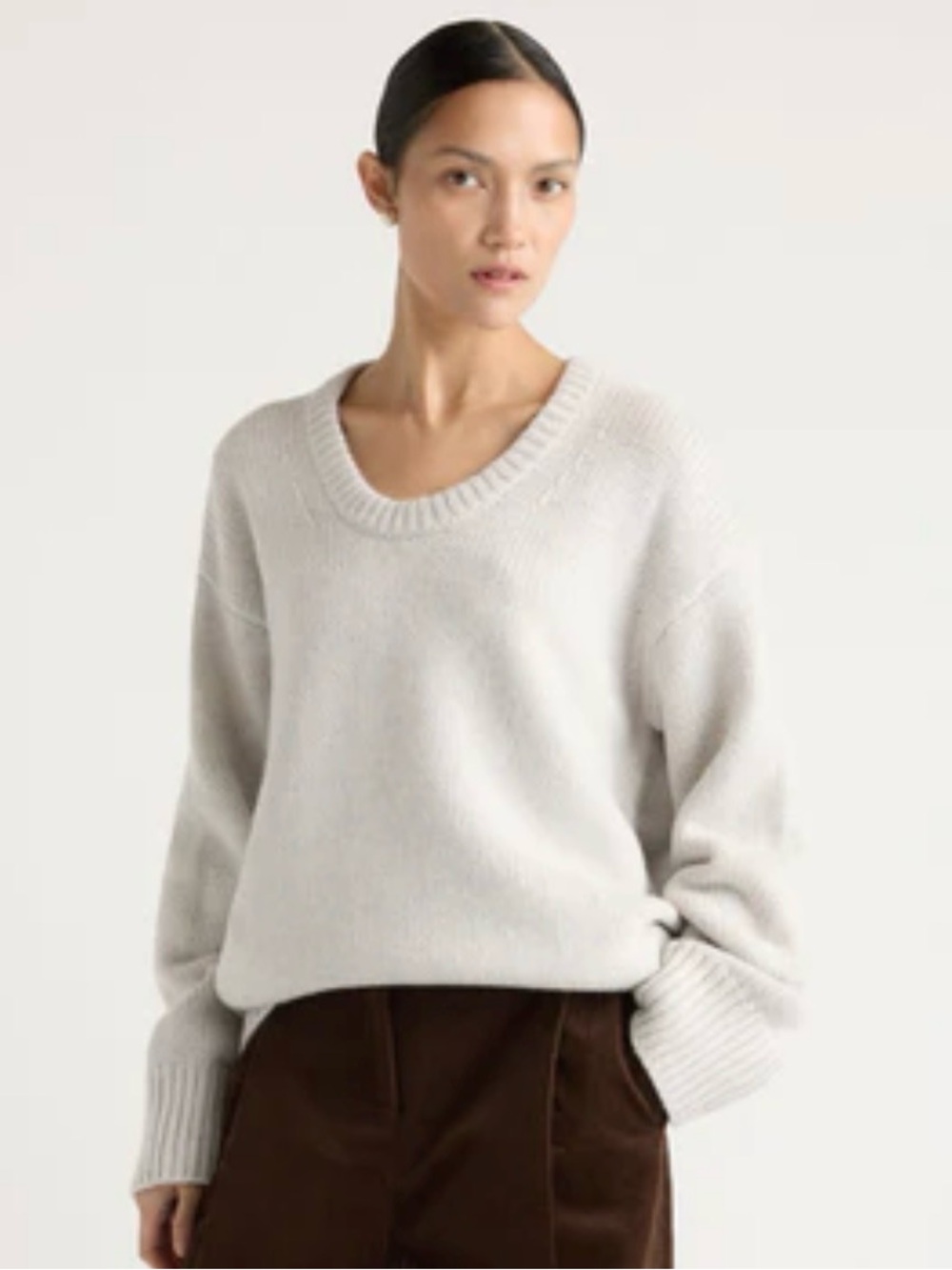 EUC Archie Deep U-Neck Sweater, Dark Grey— Sz M